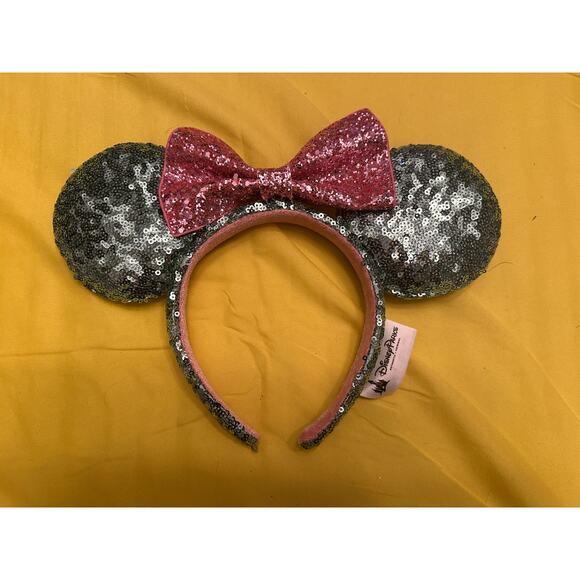 Disney Parks Fairy Godmother Sequined Light Blue Teal and Pink Headband Ears - Picture 1 of 2